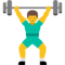 Person Lifting Weights emoji on Google